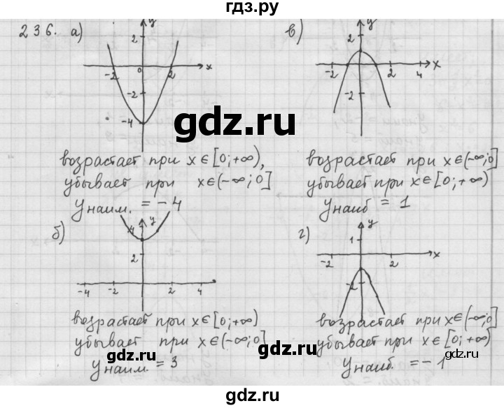 ГДЗ по алгебре 9 класс  Дорофеев   номер - 236, Решебник к учебнику 2015