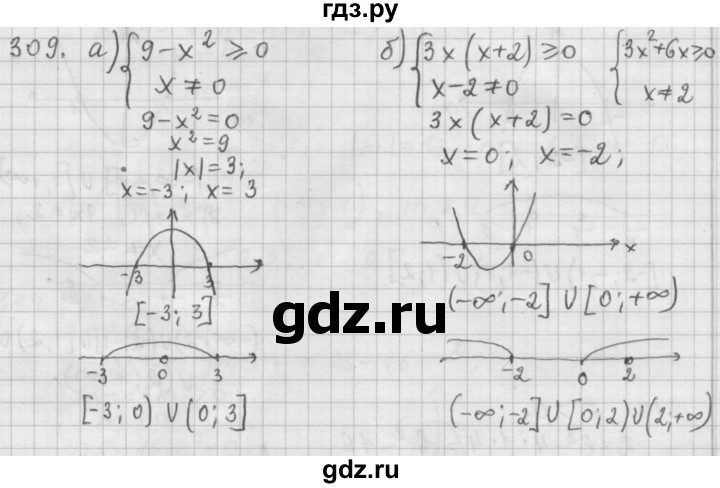 ГДЗ по алгебре 9 класс  Дорофеев   номер - 309, Решебник к учебнику 2015