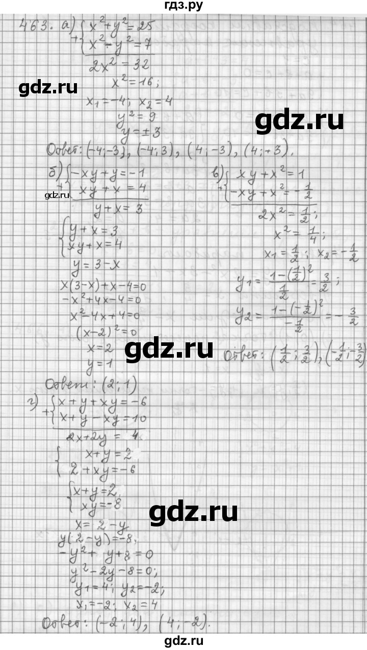 ГДЗ по алгебре 9 класс  Дорофеев   номер - 463, Решебник к учебнику 2015