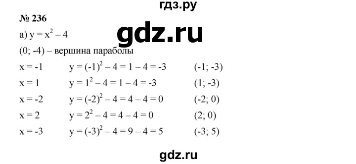 ГДЗ по алгебре 9 класс  Дорофеев   номер - 236, Решебник к учебнику 2019