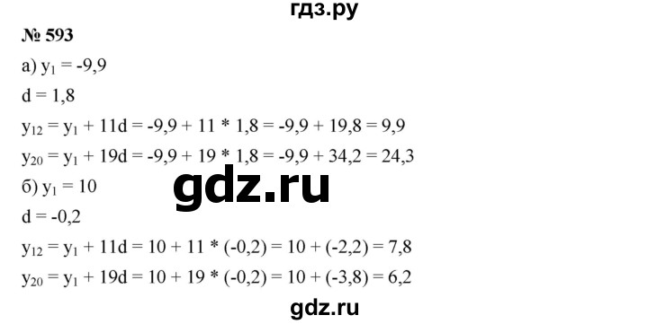 ГДЗ по алгебре 9 класс  Дорофеев   номер - 593, Решебник к учебнику 2019