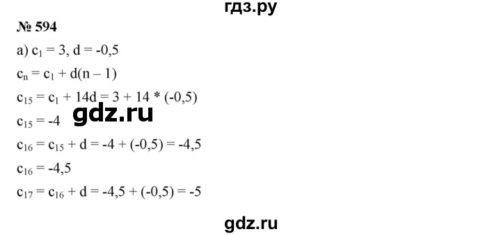 ГДЗ по алгебре 9 класс  Дорофеев   номер - 594, Решебник к учебнику 2019