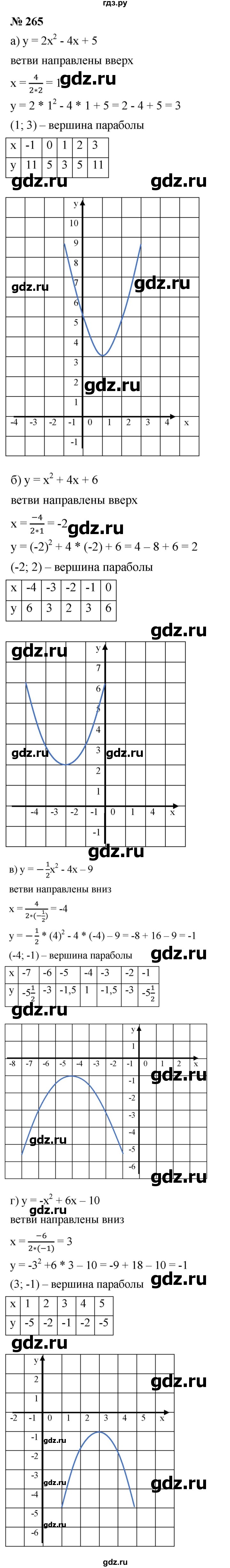ГДЗ по алгебре 9 класс  Дорофеев  Базовый уровень глава 2 / упражнение - 2.71 (265), Решебник 2019