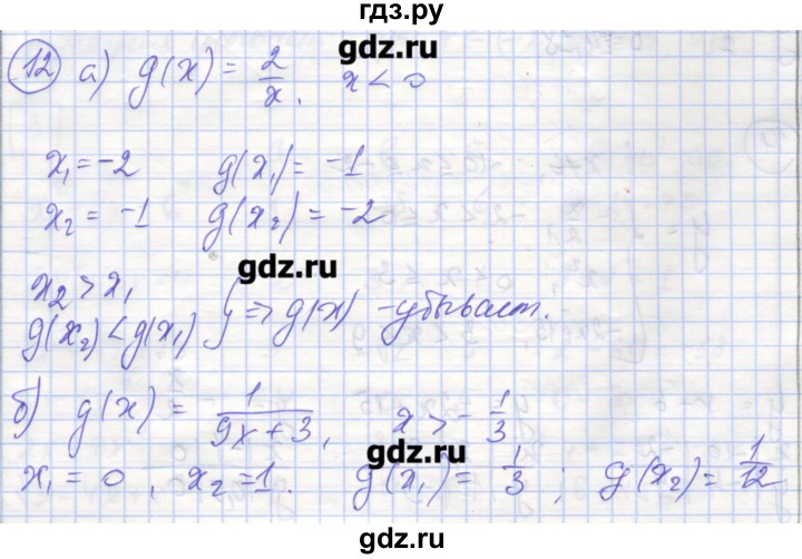 ГДЗ по алгебре 9 класс Миндюк рабочая тетрадь  параграф 2 - 12, Решебник