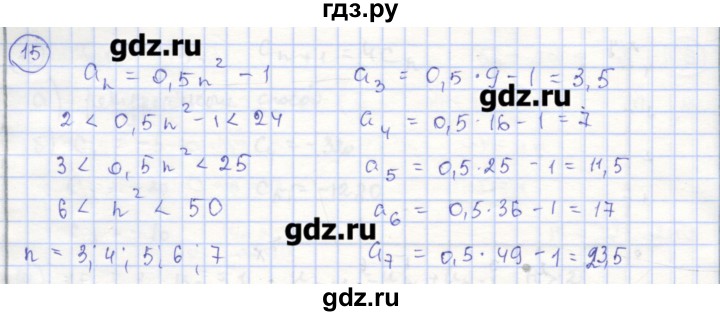 ГДЗ по алгебре 9 класс Миндюк рабочая тетрадь  параграф 20 - 15, Решебник