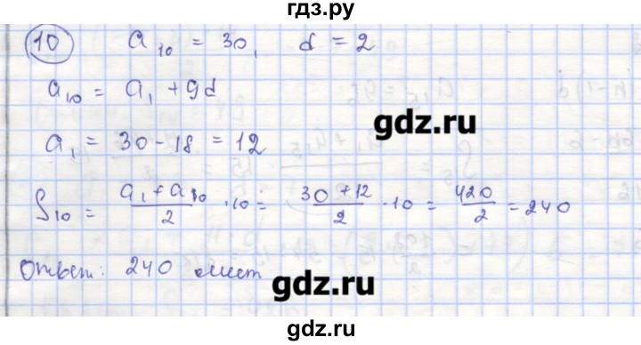 ГДЗ по алгебре 9 класс Миндюк рабочая тетрадь  параграф 22 - 10, Решебник