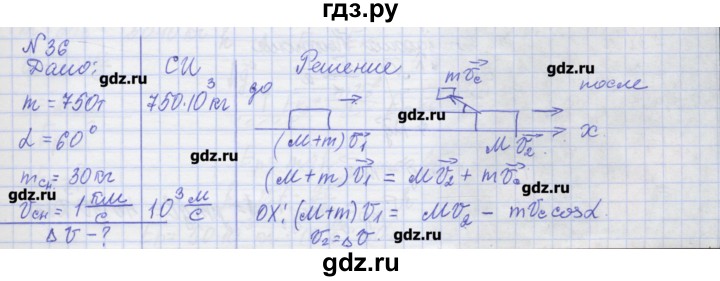 ГДЗ по физике 10 класс Пурышева рабочая тетрадь Базовый уровень задача - 36, Решебник №1