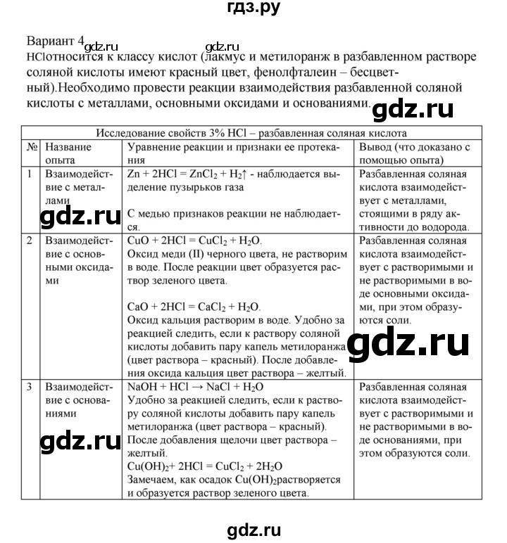 ГДЗ по химии 8 класс Кузнецова   практическая работа - 6, Решебник №1