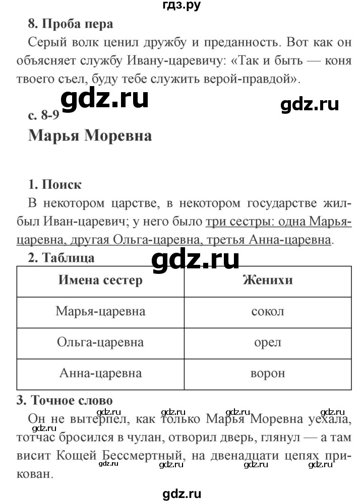 ГДЗ по литературе 4 класс Ефросинина рабочая тетрадь  часть 1 (страница) - 8, Решебник 2