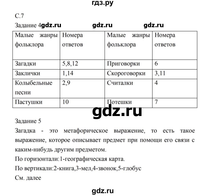 ГДЗ по литературе 5 класс Ахмадуллина рабочая тетрадь (Коровина)  часть 1. страница - 7, Решебник 2016