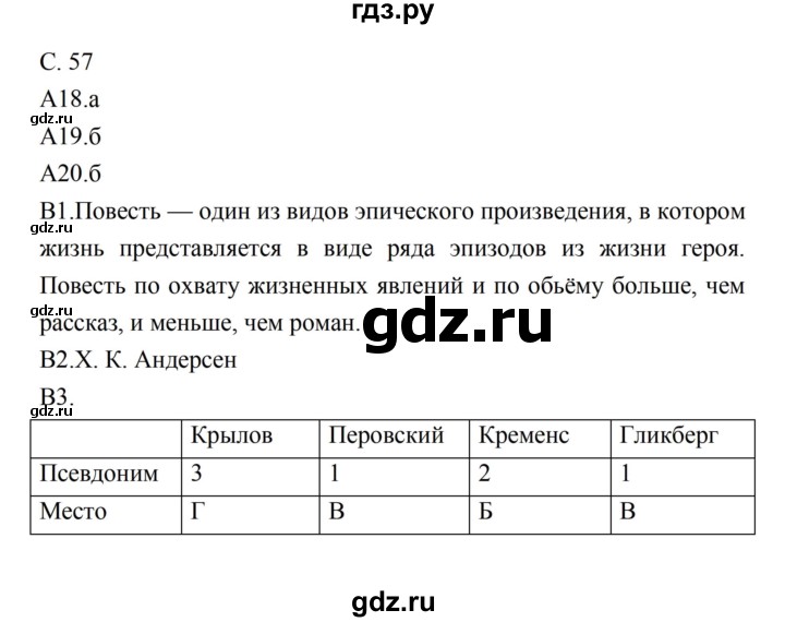 ГДЗ по литературе 5 класс Ахмадуллина рабочая тетрадь (Коровина)  часть 2. страница - 57, Решебник 2016