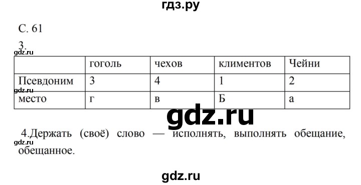 ГДЗ по литературе 5 класс Ахмадуллина рабочая тетрадь (Коровина)  часть 2. страница - 61, Решебник 2016