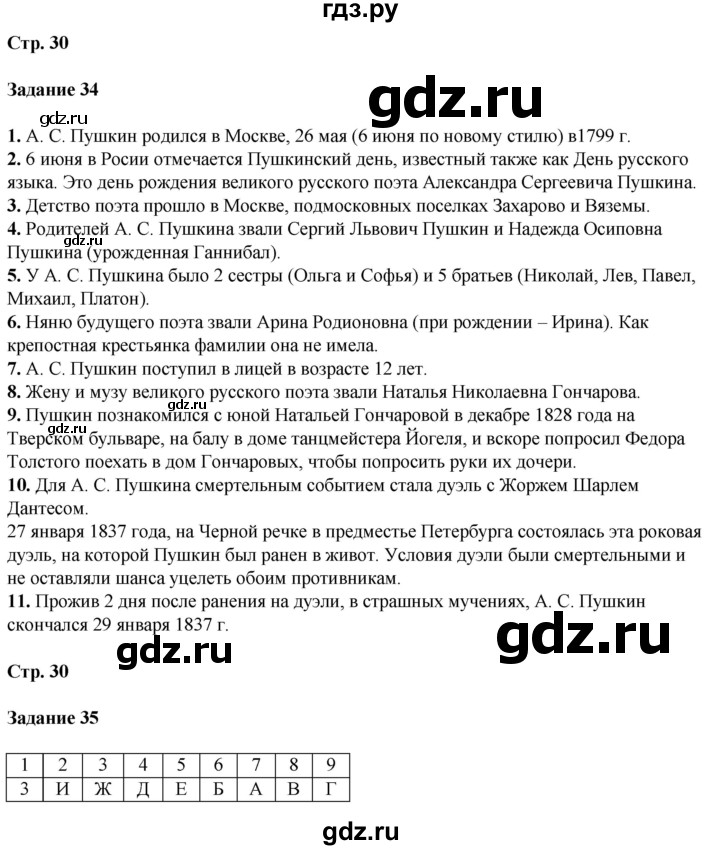 ГДЗ по литературе 5 класс Ахмадуллина рабочая тетрадь (Коровина)  часть 1. страница - 30, Решебник 2023