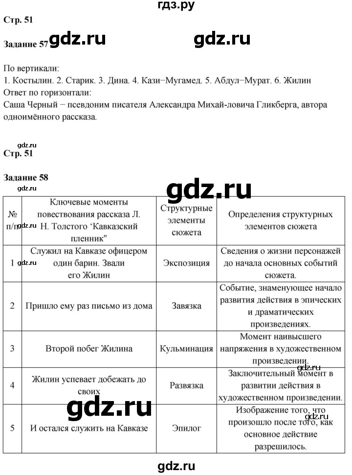 ГДЗ по литературе 5 класс Ахмадуллина рабочая тетрадь (Коровина)  часть 1. страница - 51, Решебник 2023