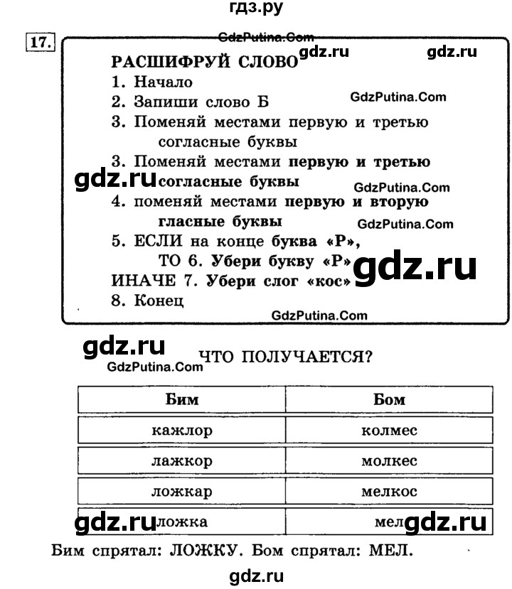 ГДЗ по информатике 4 класс  Горячев   часть 1 - 17, решебник