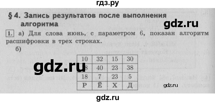 ГДЗ по информатике 4 класс  Горячев   раздел 3 - §4, решебник