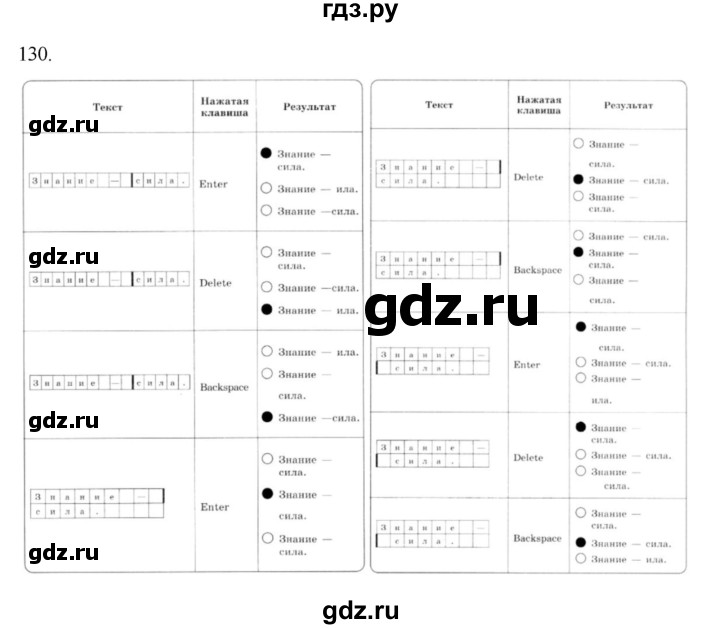 ГДЗ по информатике 5 класс Босова рабочая тетрадь Базовый уровень задание - 130, Решебник 2024
