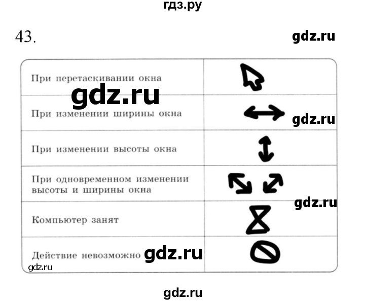 ГДЗ по информатике 5 класс Босова рабочая тетрадь Базовый уровень задание - 43, Решебник 2024