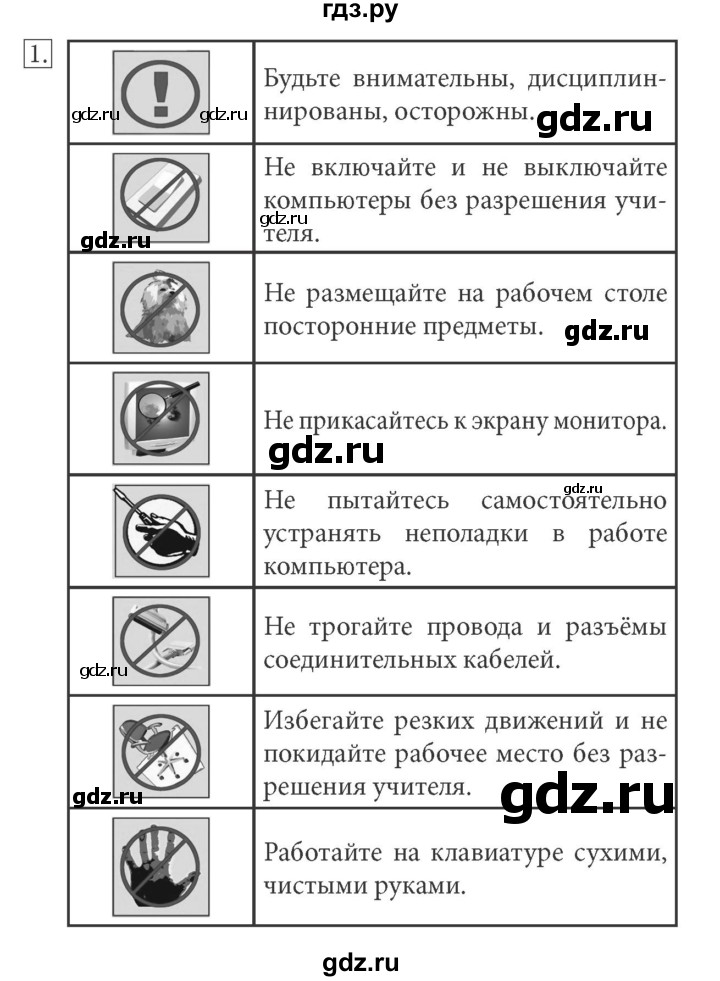 ГДЗ по информатике 7 класс  Босова рабочая тетрадь Базовый уровень задание - 1, Решебник 2016