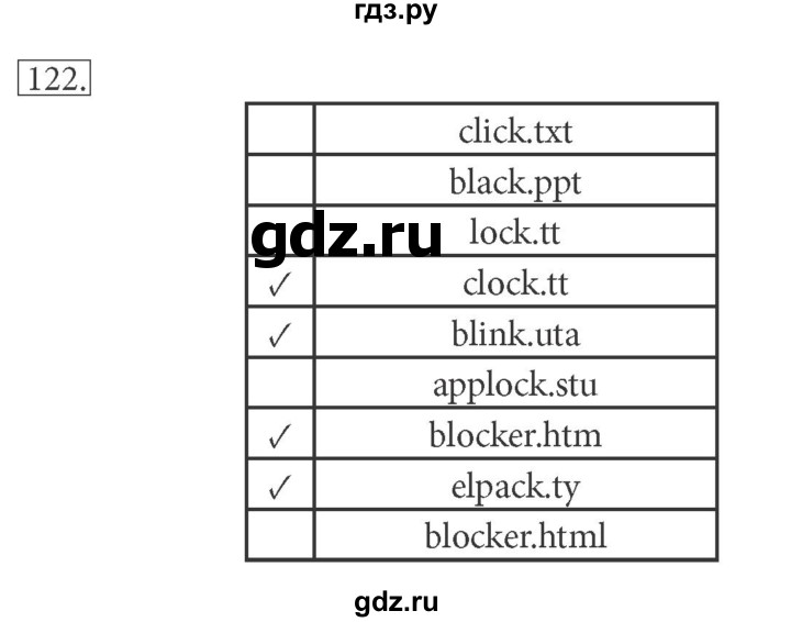 ГДЗ по информатике 7 класс  Босова рабочая тетрадь Базовый уровень задание - 122, Решебник 2016