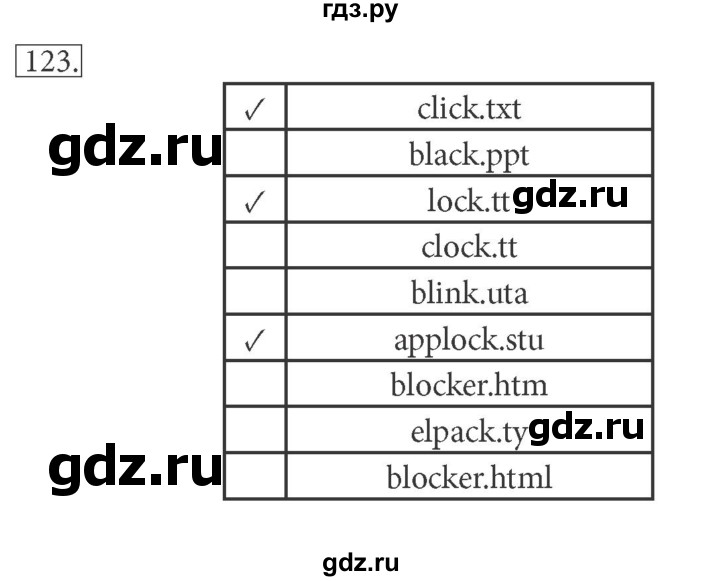 ГДЗ по информатике 7 класс  Босова рабочая тетрадь Базовый уровень задание - 123, Решебник 2016