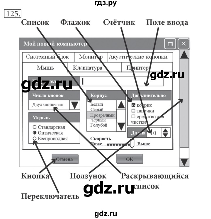 ГДЗ по информатике 7 класс  Босова рабочая тетрадь Базовый уровень задание - 125, Решебник 2016