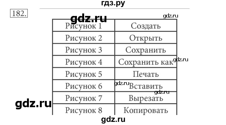 ГДЗ по информатике 7 класс  Босова рабочая тетрадь Базовый уровень задание - 182, Решебник 2016