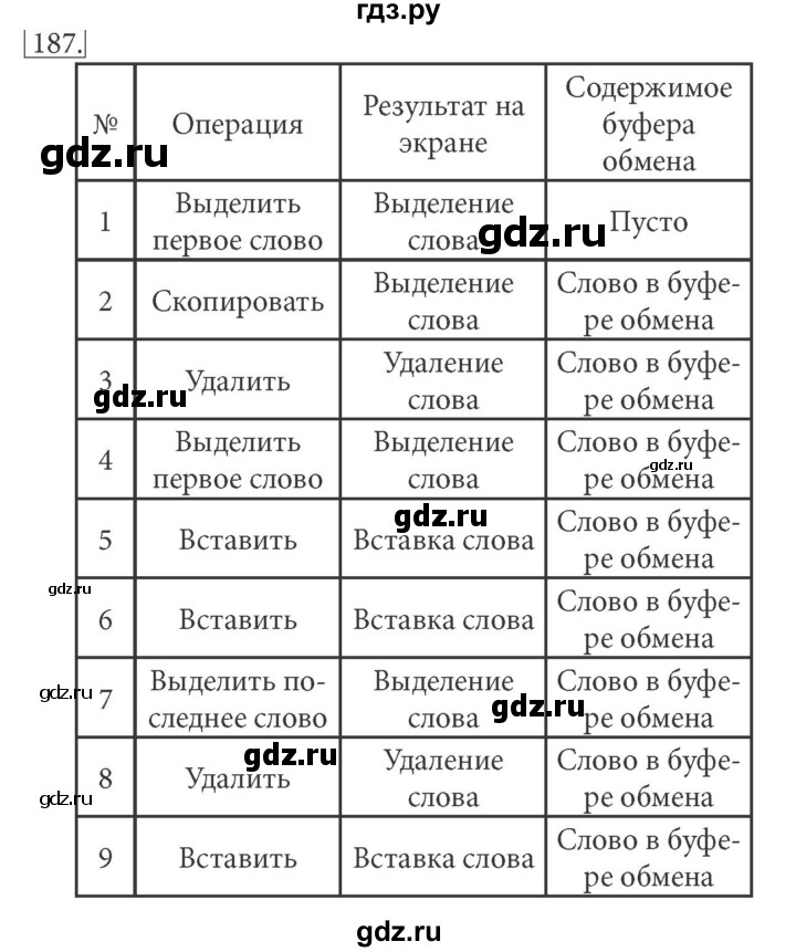 ГДЗ по информатике 7 класс  Босова рабочая тетрадь Базовый уровень задание - 187, Решебник 2016