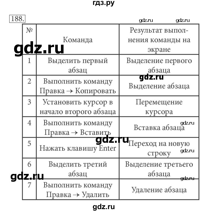 ГДЗ по информатике 7 класс  Босова рабочая тетрадь Базовый уровень задание - 188, Решебник 2016