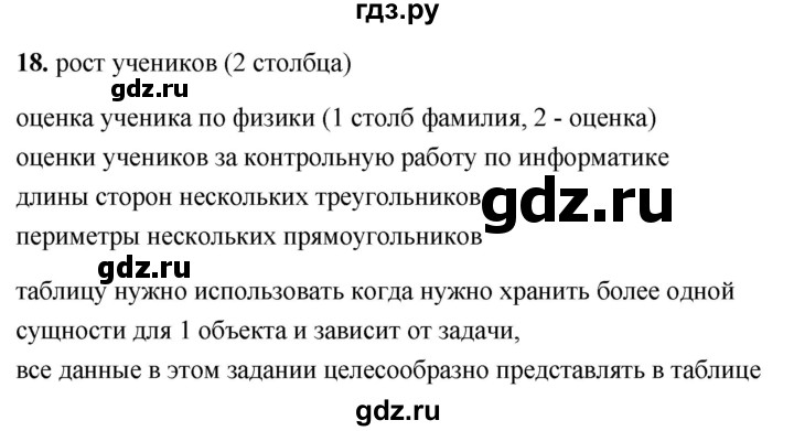 ГДЗ по информатике 8 класс  Босова  Базовый уровень глава 3 / §3.3 - 18, Решебник 2023