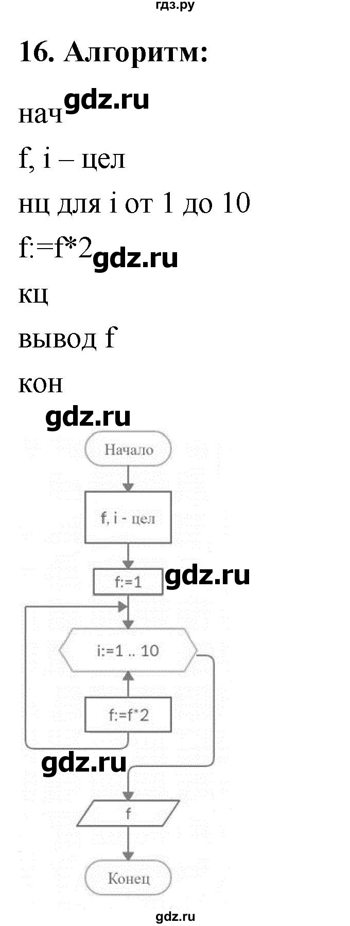 ГДЗ по информатике 8 класс  Босова  Базовый уровень глава 3 / §3.6 - 16, Решебник 2023