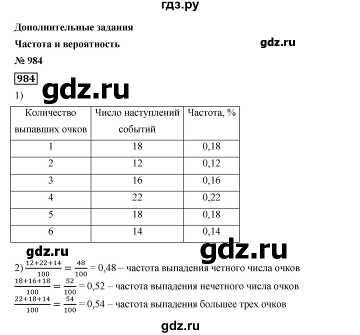 ГДЗ по алгебре 7 класс  Дорофеев   упражнение - 984, Решебник к учебнику 2020
