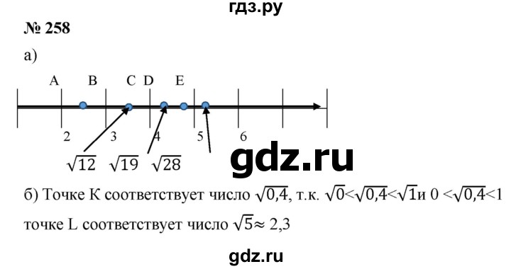ГДЗ по алгебре 8 класс  Дорофеев   упражнение - 258, Решебник №1 к учебнику 2019