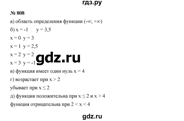 ГДЗ по алгебре 8 класс  Дорофеев   упражнение - 808, Решебник №1 к учебнику 2019