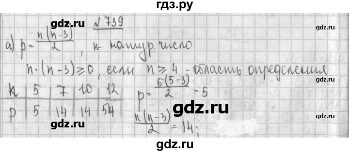 ГДЗ по алгебре 8 класс  Дорофеев   упражнение - 739, Решебник к учебнику 2014