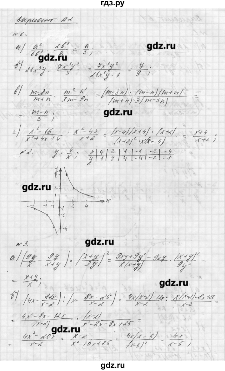 ГДЗ Алгебра / Контрольная Работа / К-2 А2 Алгебра 8 Класс.
