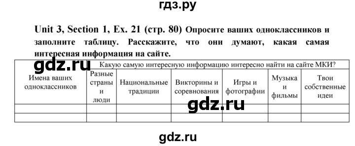 ГДЗ по английскому языку 6 класс  Биболетова   unit 3 / exercise - 21, Решебник №1 к учебнику 2015