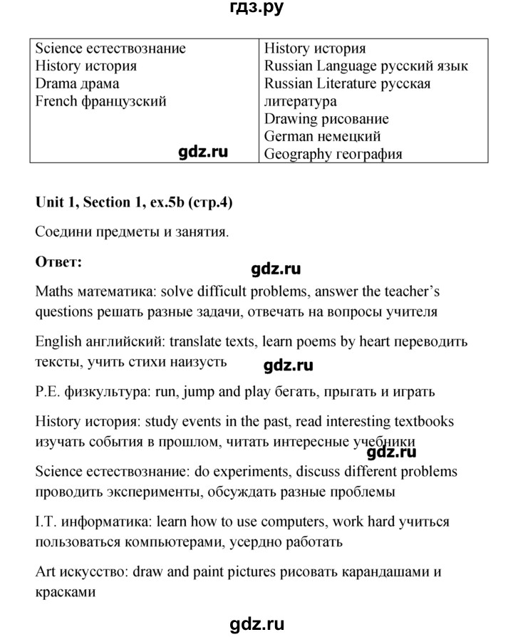 ГДЗ по английскому языку 5‐6 класс  Биболетова рабочая тетрадь Enjoy English  unit 1 - 5, Решебник №1