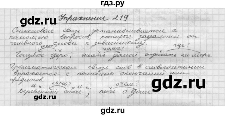 ГДЗ по русскому языку 5 класс  Бунеев   упражнение - 219, Решебник