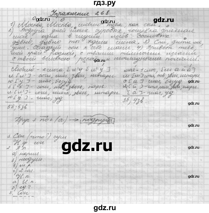 ГДЗ Упражнение 268 Русский Язык 5 Класс Бунеев, Бунеева