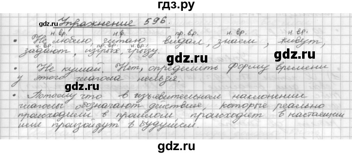 ГДЗ по русскому языку 5 класс  Бунеев   упражнение - 596, Решебник