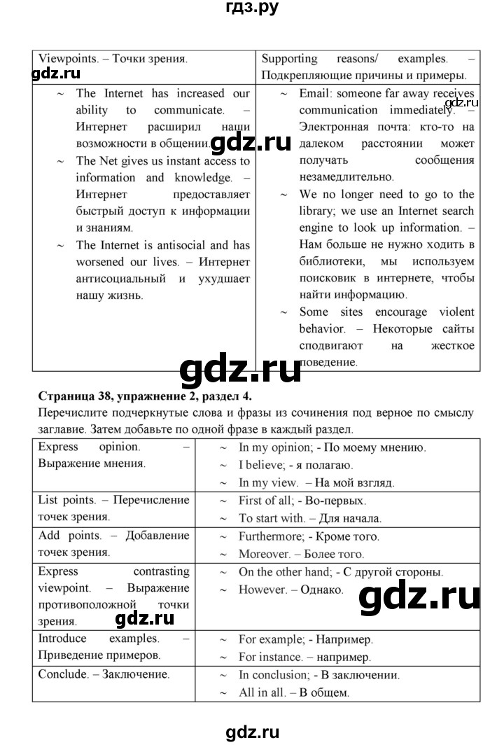 ГДЗ по английскому языку 9 класс Ваулина Рабочая тетрадь Spotlight  страница - 38, Решебник 2024