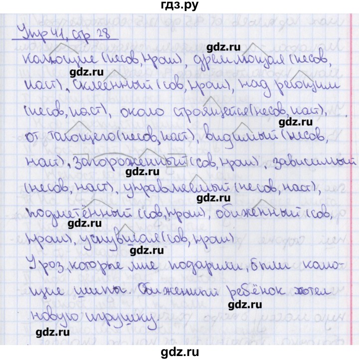 ГДЗ по русскому языку 7 класс Ефремова рабочая тетрадь  упражнение - 41, Решебник №1