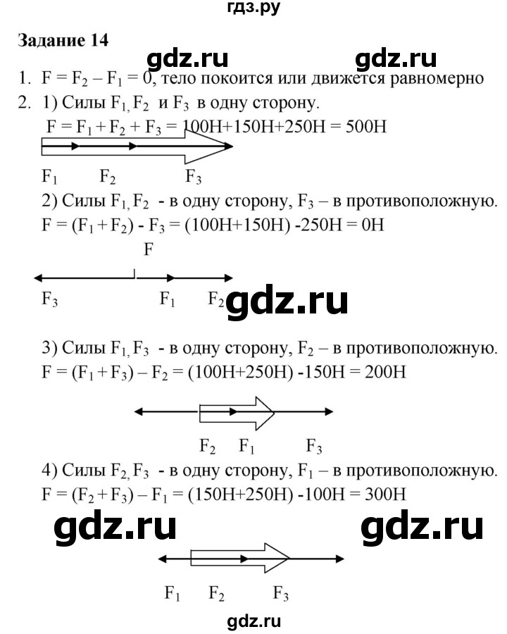 ГДЗ по физике 7 класс Пурышева   задание - 14, Решебник №1 к учебнику 2016