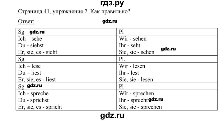 ГДЗ по немецкому языку 2 класс  Бим рабочая тетрадь  часть 2. страница - 41, Решебник №1