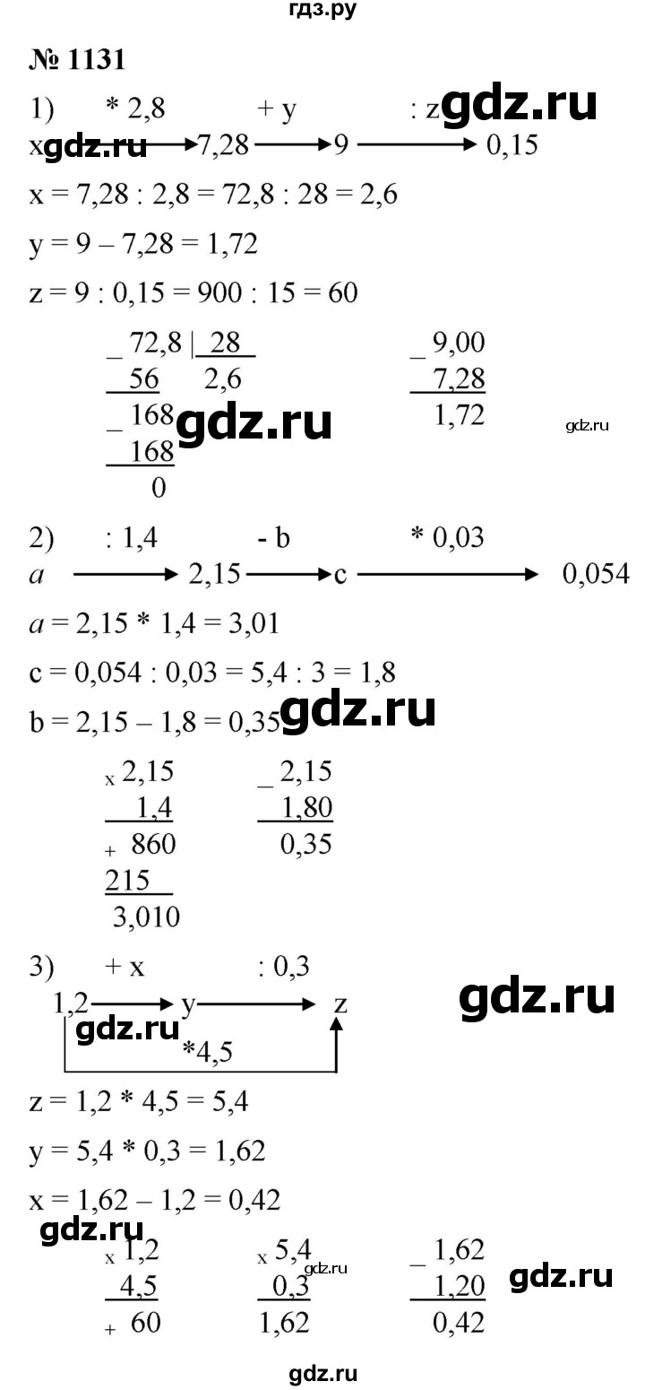 ГДЗ номер 1131 математика 5 класс Мерзляк, Полонский