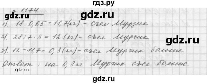 ГДЗ по математике 5 класс  Мерзляк  Базовый уровень номер - 1174, Решебник №3 к учебнику 2016