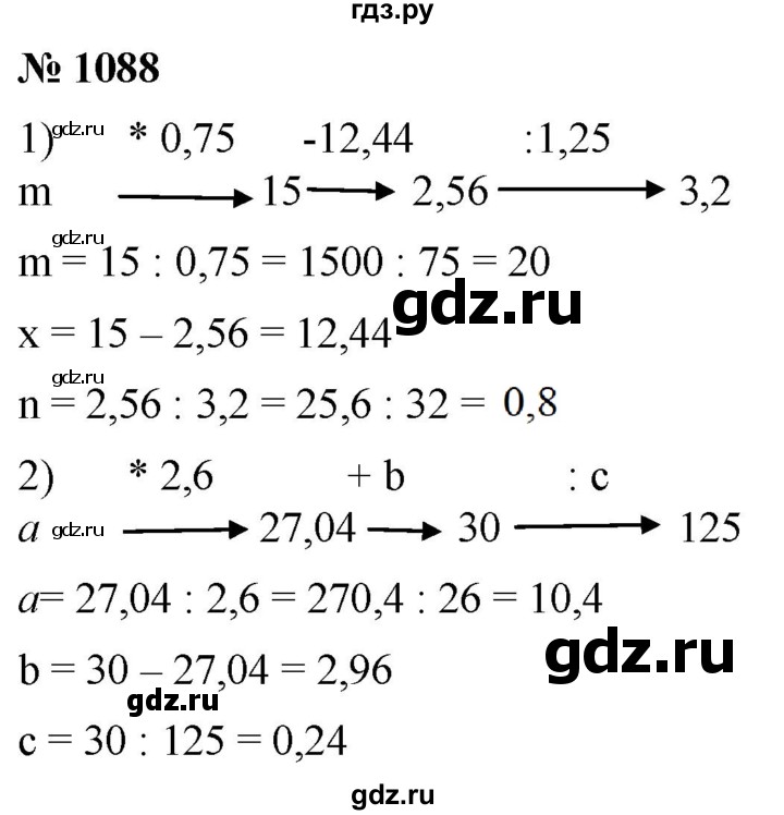 ГДЗ по математике 5 класс  Мерзляк  Базовый уровень номер - 1088, Решебник к учебнику 2021