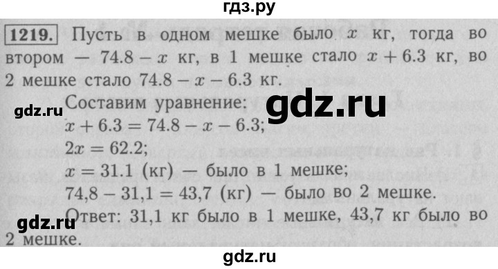 ГДЗ по математике 5 класс  Мерзляк  Базовый уровень номер - 1219, Решебник №2 к учебнику 2016