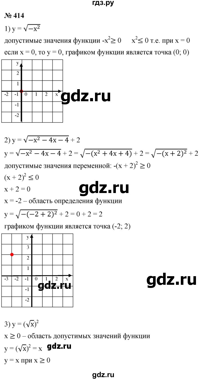 ГДЗ по алгебре 8 класс  Мерзляк   номер - 414, Решебник к учебнику 2019